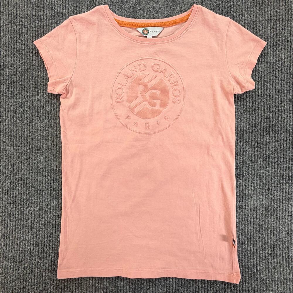 Roland Garros Womens XS Pink T Shirt French Open Tennis Logo 100% Cotton